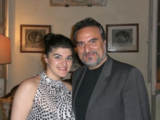 Anna Kasyan with Giuseppe Sabbatini after the concert in Sarzana, Italy.